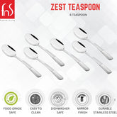 FnS Zest 6 Pcs Stainless Steel Tea Spoon